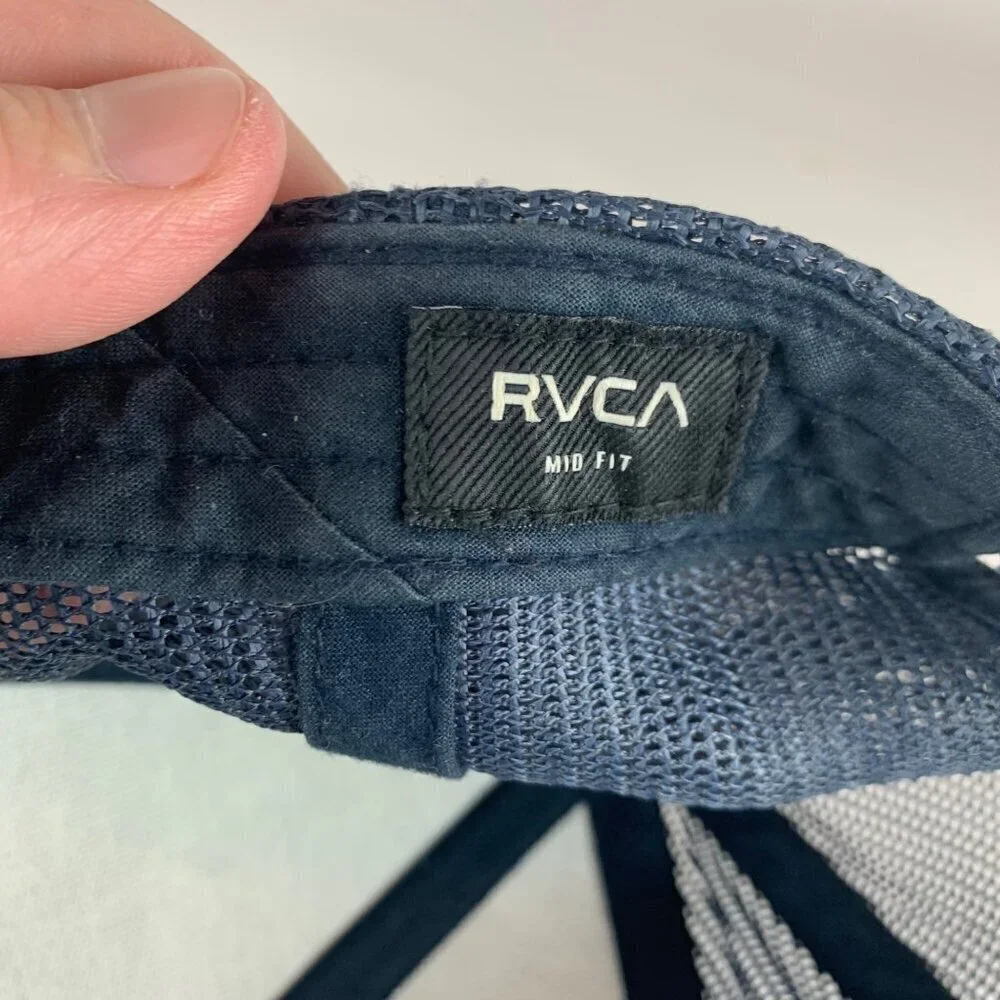 RVCA Navy Blue Denim Snapback Trucker Hat